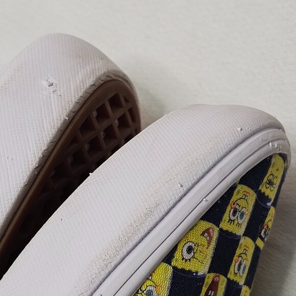 Vans X SpongeBob Checkerboard Yellow Blue Low Top Slip On Shoes Men 9 Women 10.5 - Picture 9 of 13
